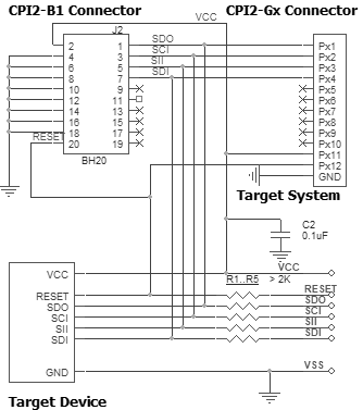 Connection for the Microchip/Atmel ATtiny devices in the High-Voltage mode