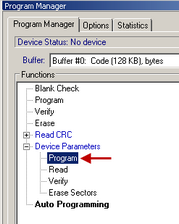 Program device parameters